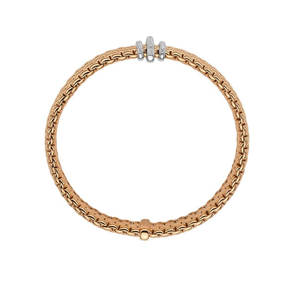 FOPE 'PANORAMA' 18CT ROSE GOLD AND 18CT WHITE GOLD PAVE SET DIAMOND BRACELET (Image 3)