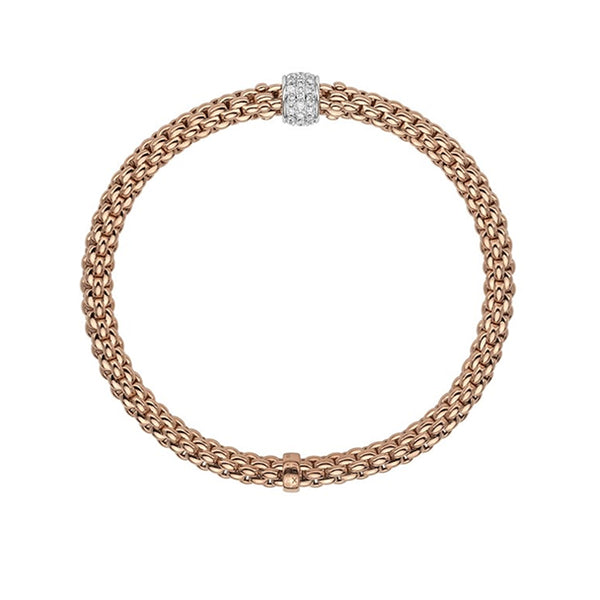 FOPE 'SOLO' 18CT ROSE GOLD AND 18CT WHITE GOLD PAVE SET DIAMOND BRACELET (Image 3)
