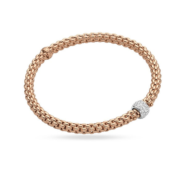 FOPE 'SOLO' 18CT ROSE GOLD AND 18CT WHITE GOLD PAVE SET DIAMOND BRACELET (Image 1)