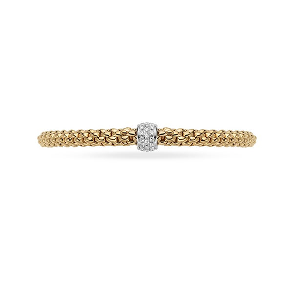 FOPE 'SOLO' 18CT YELLOW GOLD AND 18CT WHITE GOLD PAVE DIAMOND RONDELLE BRACELET (Image 2)