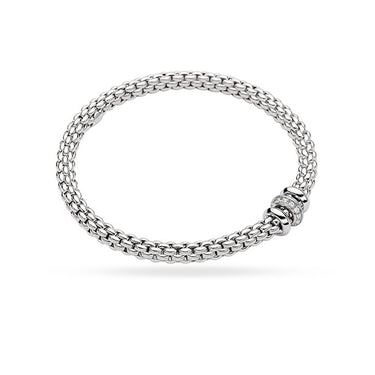 FOPE 'FLEX'IT SOLO' 18CT WHITE GOLD PAVE DIAMOND BRACELET