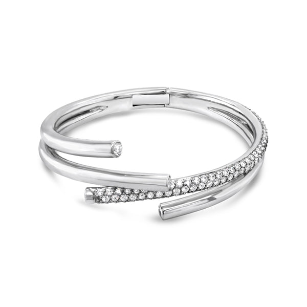 STOCKERT 18CT WHITE GOLD DIAMOND BANGLE (Image 1)