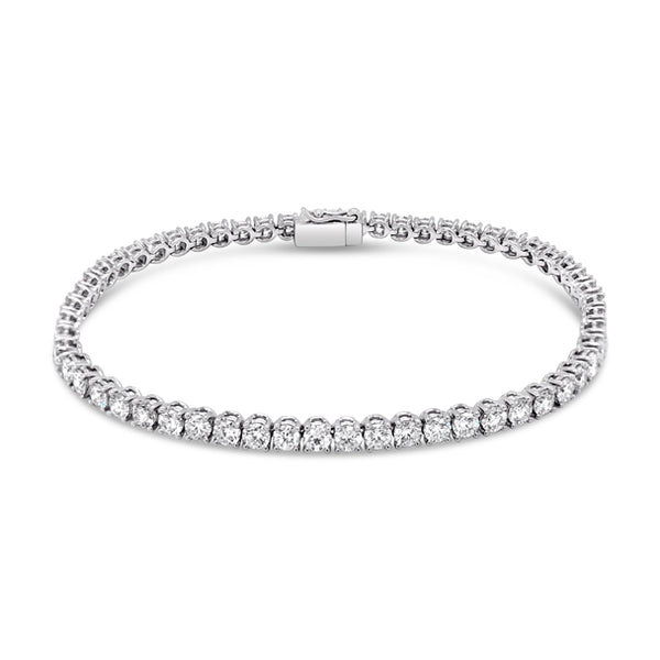 18CT WHITE GOLD DIAMOND LINE BRACELET (Image 1)