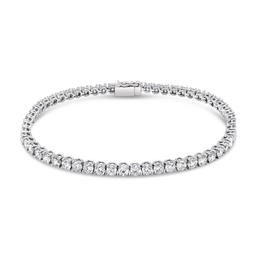 18CT WHITE GOLD DIAMOND LINE BRACELET