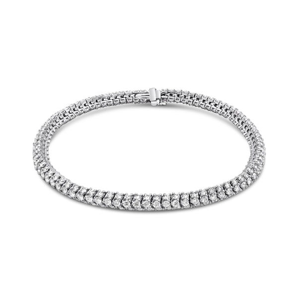 18CT WHITE GOLD DIAMOND CLAW SET FLEXIBLE BRACELET (Image 2)