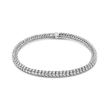 18CT WHITE GOLD DIAMOND CLAW SET FLEXIBLE BRACELET