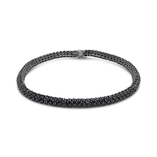 18CT WHITE GOLD BLACK DIAMOND FLEXIBLE BRACELET (Image 2)