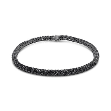 18CT WHITE GOLD BLACK DIAMOND FLEXIBLE BRACELET
