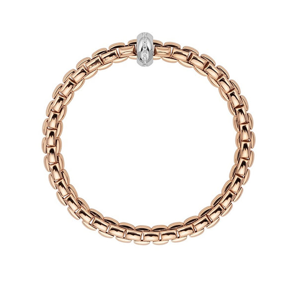 FOPE 'FLEX'IT EKA' 18CT ROSE GOLD AND 18CT WHITE GOLD DIAMOND SET RONDELLE BRACELET (Image 3)