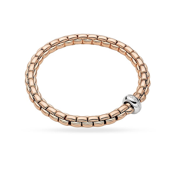 FOPE 'FLEX'IT EKA' 18CT ROSE GOLD AND 18CT WHITE GOLD DIAMOND SET RONDELLE BRACELET (Image 1)