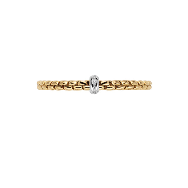 FOPE 'EKA' 18CT YELLOW GOLD AND 18CT WHITE GOLD DIAMOND SET RHONDEL FLEXIBLE BRACELET (Image 3)