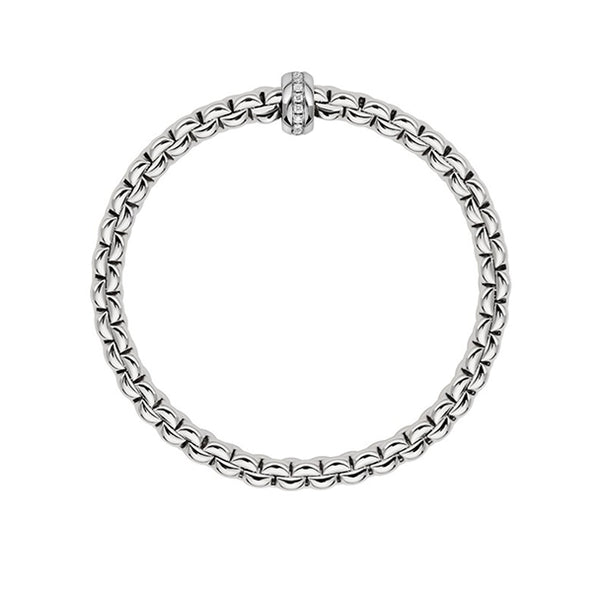 FOPE 'FLEX'IT EKA' 18CT WHITE GOLD PAVE DIAMOND RONDELLE BRACELET (Image 3)