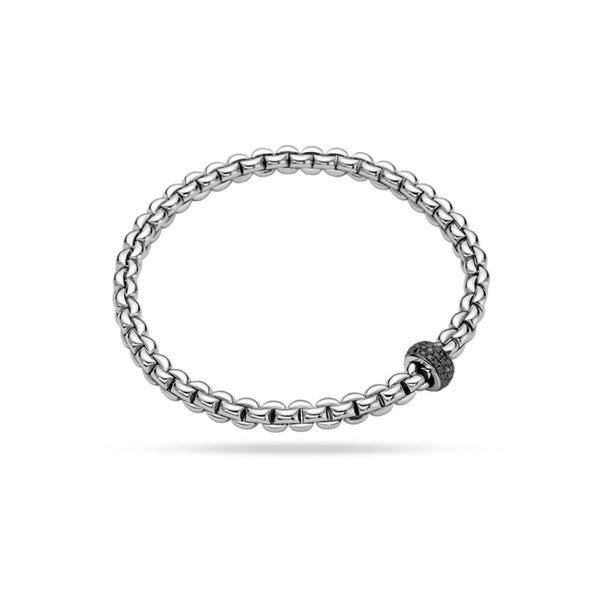 FOPE 'EKA' 18CT WHITE GOLD BLACK DIAMOND BRACELET (Image 1)