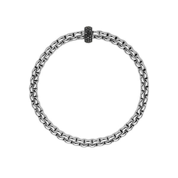 FOPE 'EKA' 18CT WHITE GOLD BLACK DIAMOND BRACELET (Image 3)