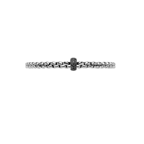 FOPE 'EKA' 18CT WHITE GOLD PAVE BLACK DIAMOND RHONDEL BRACELET (Image 3)