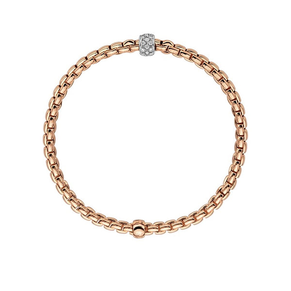 FOPE 'FLEX'IT EKA TINY' 18CT ROSE GOLD AND 18CT WHITE GOLD PAVE DIAMOND BRACELET (Image 3)