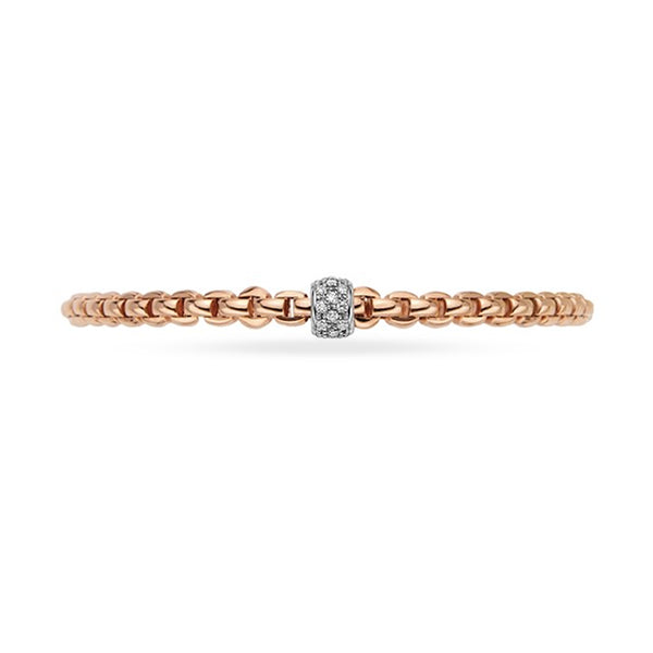 FOPE 'FLEX'IT EKA TINY' 18CT ROSE GOLD AND 18CT WHITE GOLD PAVE DIAMOND BRACELET (Image 2)