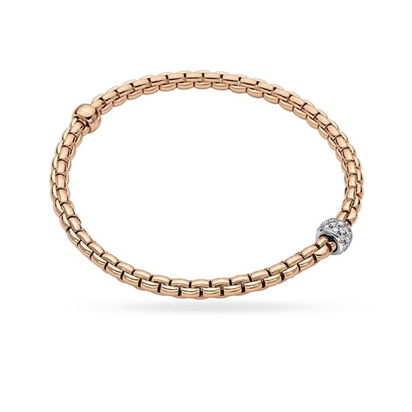 FOPE 'FLEX'IT EKA TINY' 18CT ROSE GOLD AND 18CT WHITE GOLD PAVE DIAMOND BRACELET (Image 1)