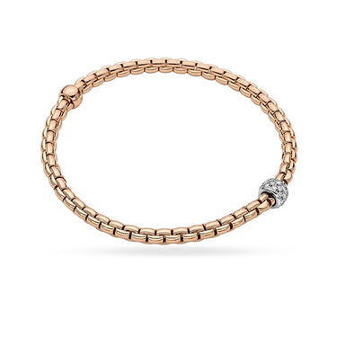 FOPE 'FLEX'IT EKA TINY' 18CT ROSE GOLD AND 18CT WHITE GOLD PAVE DIAMOND BRACELET