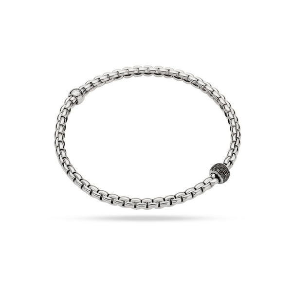 FOPE 'EKA' 18CT WHITE GOLD BLACK DIAMOND BRACELET (Image 1)