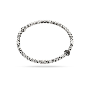 FOPE 'EKA' 18CT WHITE GOLD BLACK DIAMOND BRACELET