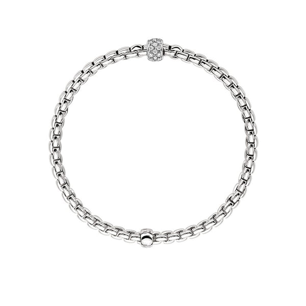 FOPE 'EKA' 18CT WHITE GOLD DIAMOND PAVE SET RONDELLE BRACELET (Image 3)