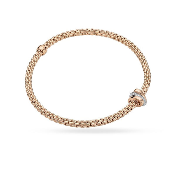 FOPE 'FLEX'IT PRIMA' 18CT ROSE GOLD AND 18CT WHITE GOLD PAVE DIAMOND BRACELET (Image 1)