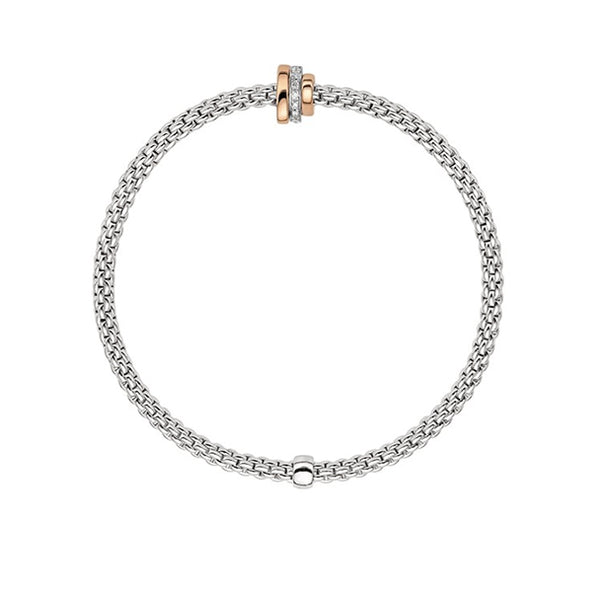 FOPE 'FLEX'IT PRIMA' 18CT ROSE GOLD AND 18CT WHITE GOLD PAVE DIAMOND BRACELET (Image 3)