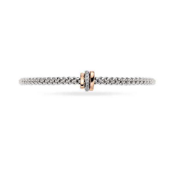 FOPE 'FLEX'IT PRIMA' 18CT ROSE GOLD AND 18CT WHITE GOLD PAVE DIAMOND BRACELET (Image 2)