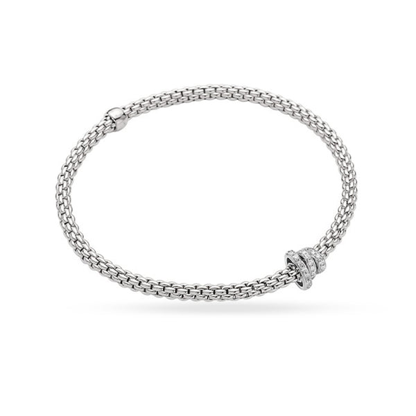 FOPE 'FLEX'IT PRIMA' 18CT WHITE GOLD DIAMOND RONDELLE BRACELET (Image 1)