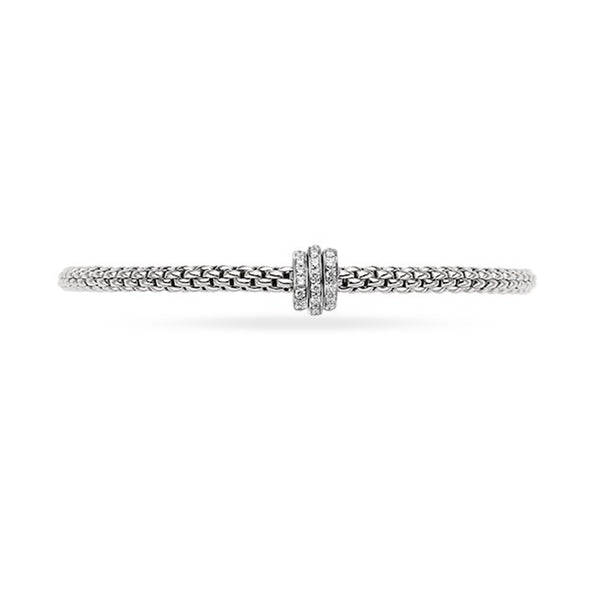 FOPE 'FLEX'IT PRIMA' 18CT WHITE GOLD DIAMOND RONDELLE BRACELET (Image 2)