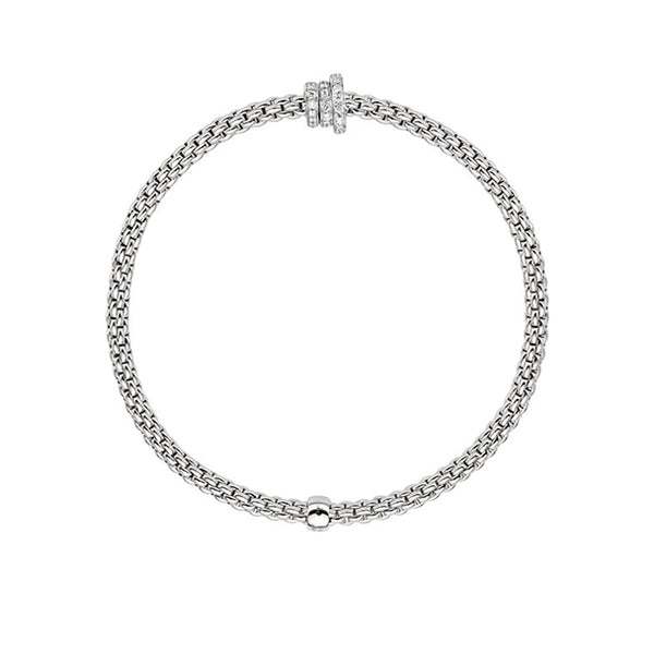 FOPE 'FLEX'IT PRIMA' 18CT WHITE GOLD DIAMOND RONDELLE BRACELET (Image 3)