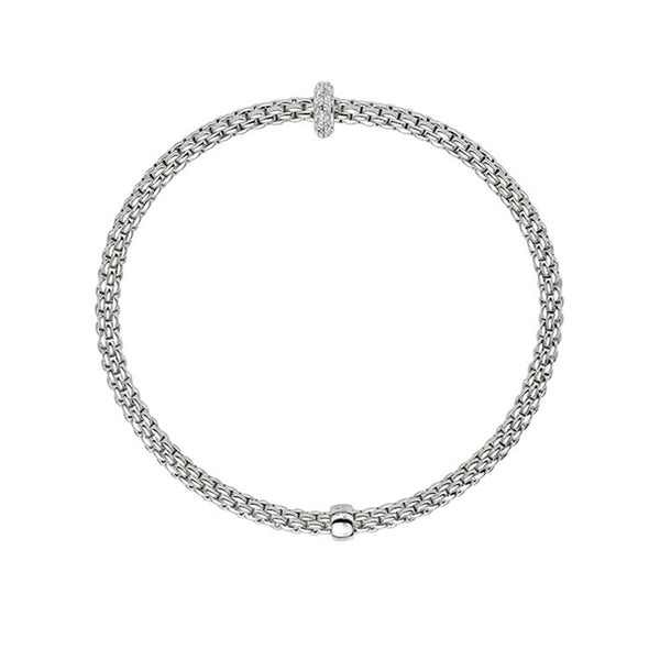 FOPE 'FLEX'IT PRIMA' 18CT WHITE GOLD PAVE SET DIAMOND RONDELLE BRACELET (Image 3)