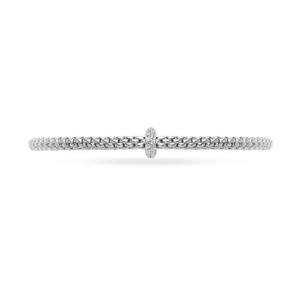 FOPE 'FLEX'IT PRIMA' 18CT WHITE GOLD PAVE SET DIAMOND RONDELLE BRACELET (Image 2)