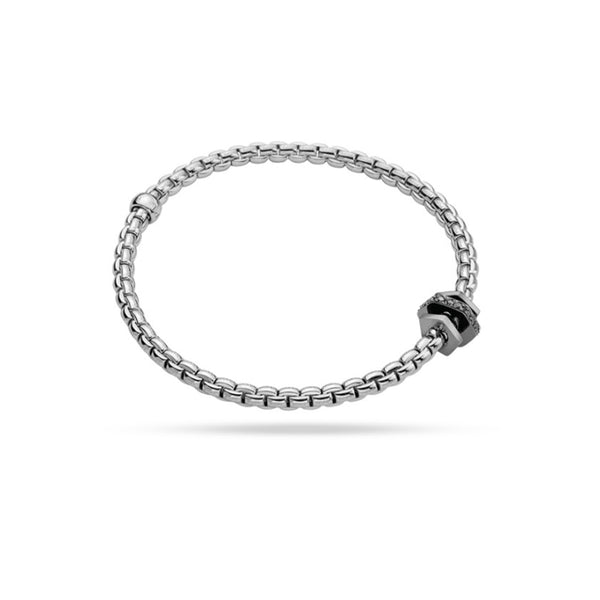 FOPE 'EKA' 18CT WHITE GOLD BLACK DIAMOND BRACELET (Image 1)