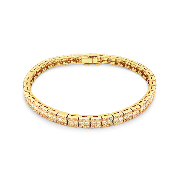 18CT YELLOW GOLD FANCY YELLOW DIAMOND BRACELET (Image 2)