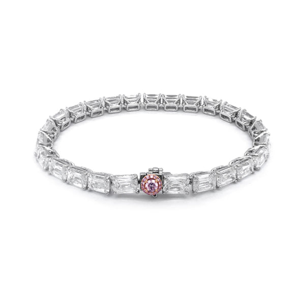 PLATINUM AND 18CT ROSE GOLD WHITE AND ARGYLE PINK DIAMOND BRACELET (Image 2)