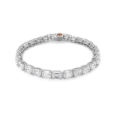 PLATINUM AND 18CT ROSE GOLD WHITE AND ARGYLE PINK DIAMOND BRACELET
