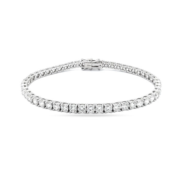 18CT WHITE GOLD 7.20CT WHITE DIAMOND LINE BRACELET WITH PINK DIAMOND CLASP (Image 2)