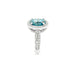 18CT WHITE GOLD OVAL BLUE ZIRCON AND DIAMOND RING (Thumbnail 4)
