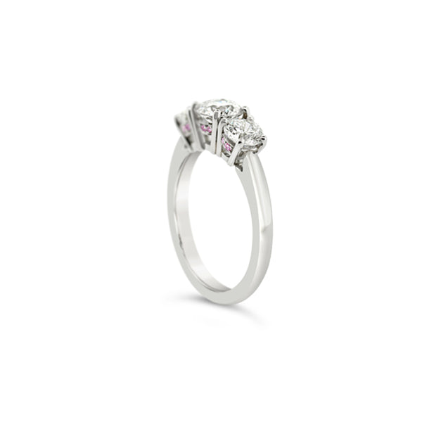 PLATINUM THREE STONE "CENTO" DIAMOND RING WITH ARGYLE PINK DIAMONDS (Image 2)