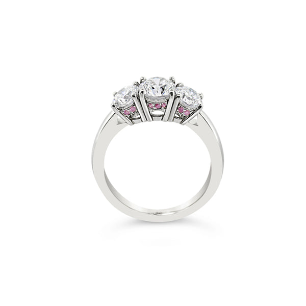 PLATINUM THREE STONE "CENTO" DIAMOND RING WITH ARGYLE PINK DIAMONDS (Image 3)