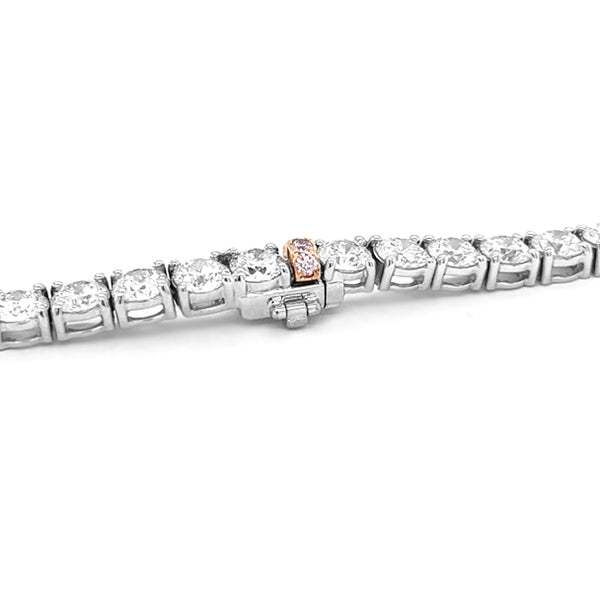 18CT WHITE GOLD 26.66CT DIAMOND LINE NECKLACE WITH ARGYLE PINK DIAMONDS IN CLASP (Image 2)