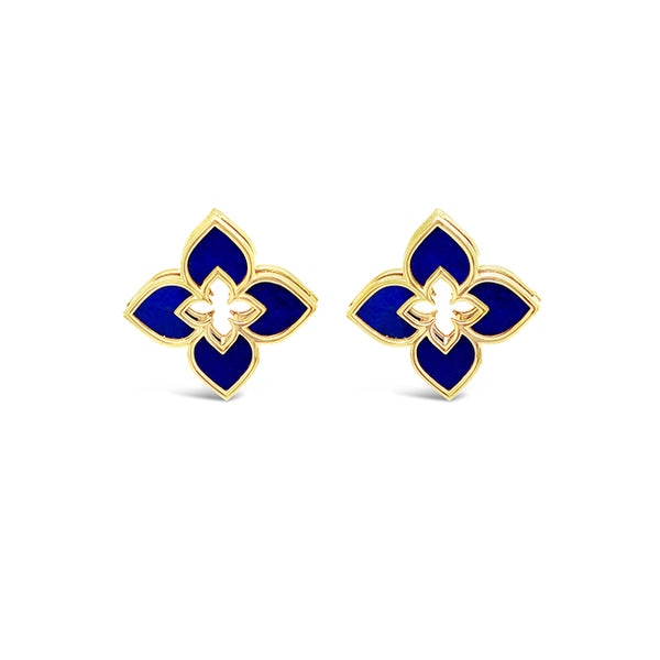 ROBERTO COIN 'VENETIAN PRINCESS' 18CT YELLOW GOLD LAPIS LAZULI STUD EARRINGS (Image 1)