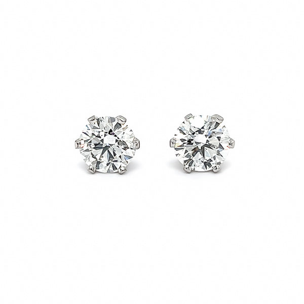 18CT WHITE GOLD DIAMOND STUD EARRINGS (Image 1)