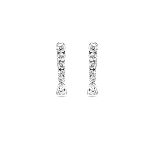 18CT WHITE GOLD DIAMOND DROP EARRINGS (Image 2)