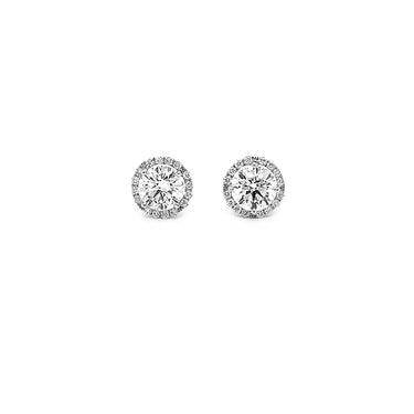 18CT WHITE GOLD DIAMOND HALO EARRINGS