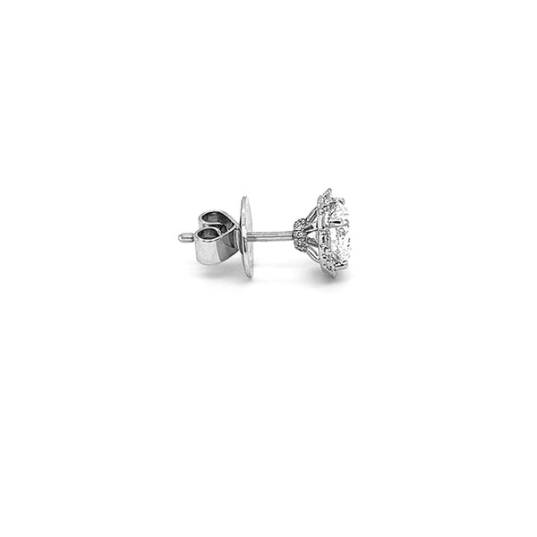 18CT WHITE GOLD DIAMOND HALO EARRINGS (Image 3)