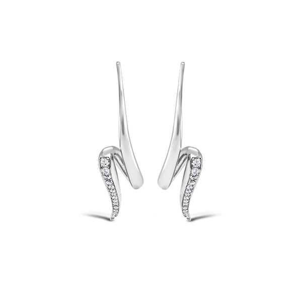 STOCKERT 18CT WHITE GOLD DIAMOND SHEPHERD HOOK EARRINGS (Image 2)