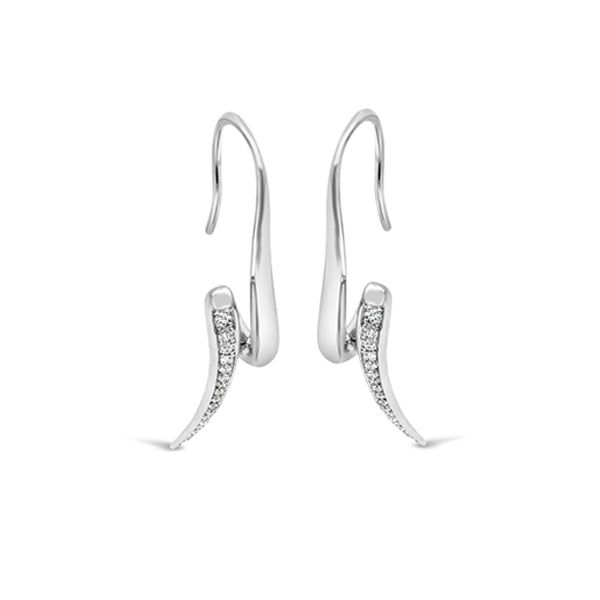 STOCKERT 18CT WHITE GOLD DIAMOND SHEPHERD HOOK EARRINGS (Image 3)